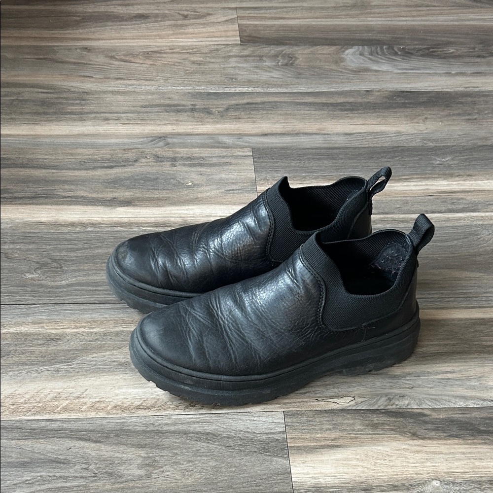 Georgia Boot Black Slip-On Leather Work Loafers